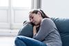 Woman sleeping on a sofa