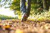Walking through the countryside on a sunny day
