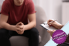 Person sat with counsellor