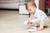 Cute baby crouching