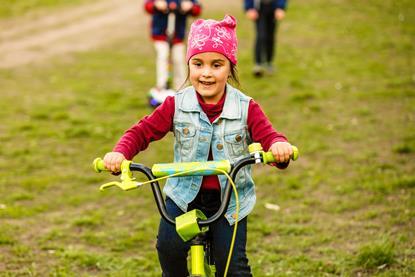 Young girl riding a bicycle
