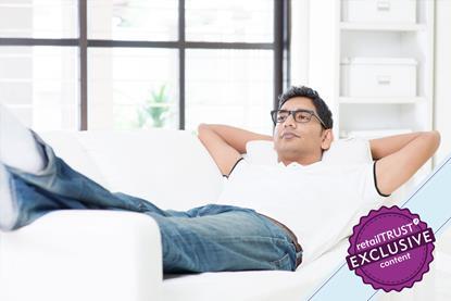 Man relaxing on his sofa