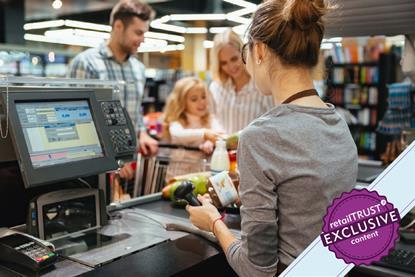 Retail worker working at checkout