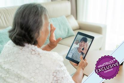 Older lady face timing
