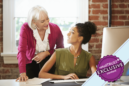 Older lady mentoring younger woman